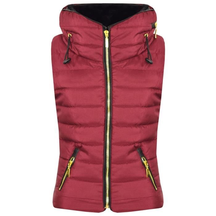 Doudoune Femme Capuche Amovible Gilet Sans Manches Femme - Matelassé Léger Avec Capuche Amovible - Chaud Et Stylé Pour L'hiver Veste Sans Manches