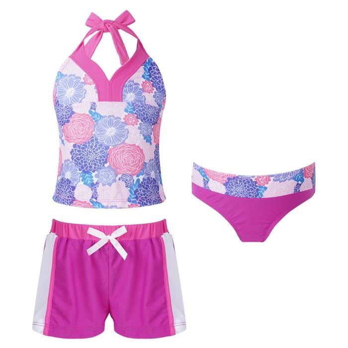 FEOYA Kinderen Meisjes Bikini Set 3-Delig Bloemenprint Zwemtop Onderbroek Zwembad Pakket met Rokjes Cover Up Zwemkleding Aparte Zomer Outfits voor FEOYA Kinderen Meisjes Bikini Set 3-Delig Bloemenprint Zwemtop Onderbroek Zwembad Pakket met Rokjes Cover Up Zwemkleding Aparte Zomer Outfits voor