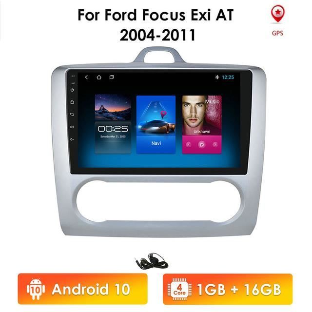 1G+16G Lecteur multimédia d'autoradio 2DIN Android 10 pour Ford Focus 2 Mk2 2004-2011 Exi AT GPS Navi Stere wifi bluetooth 1080P