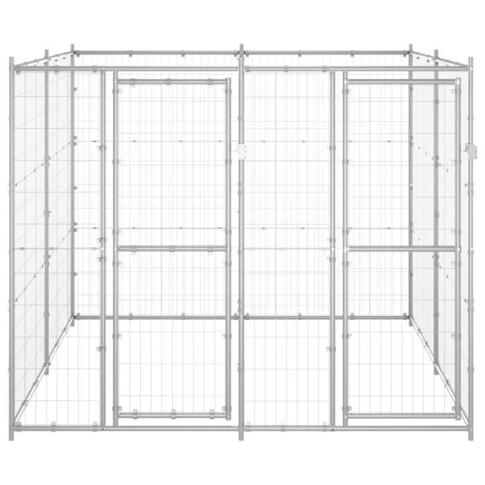 Comparer les prix de Chenil extérieur pour chien en acier galvanisé - Qqmora - DRG14072