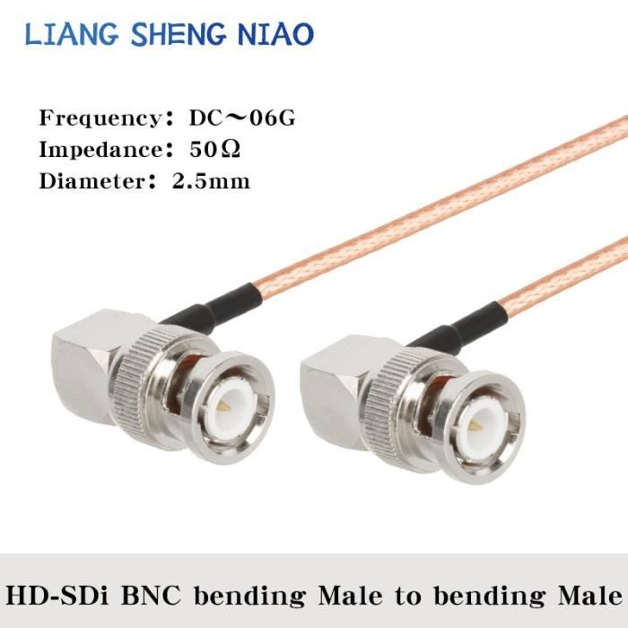 Câble Coaxial BNC Mâle-mâle 5m BeMatik - Haute Qualité Pour Vidéo SDI/3G/HD - 4