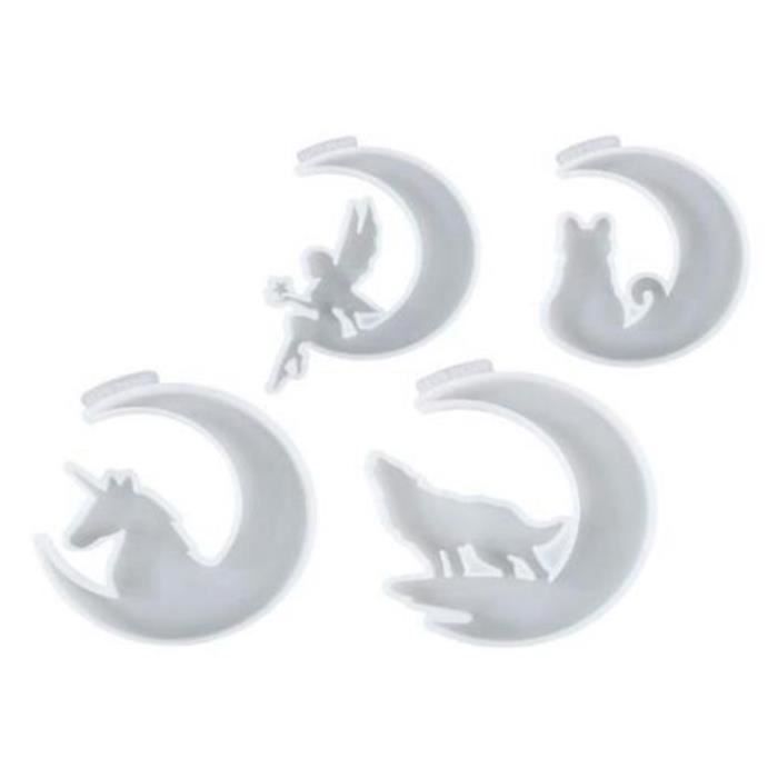 Moules Silicone Résine Lune Et Chat - Moules Époxy DIY Pour Artisanat Et Décoration