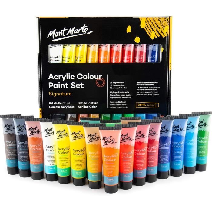 ARTEZA Peinture acrylique métallisée, lot de 8 couleurs essentielles vibrantes en tubes de 120 ml, pigments riches, peintures non décolorantes et non toxiques, les peintres amateurs et les enfants
