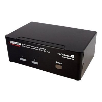 STARTECH Switch KVM USB - 2 ports DVI VGA avec audio - Commutateur écran-clavier-souris/audio/USB
