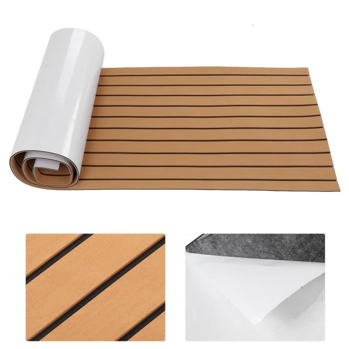 Plancher De Bateau EVA Antidérapant 240x17cm - Tapis Marin Mousse Pour Pont, Kayak, Jet-Ski Et Escalier Piscine
