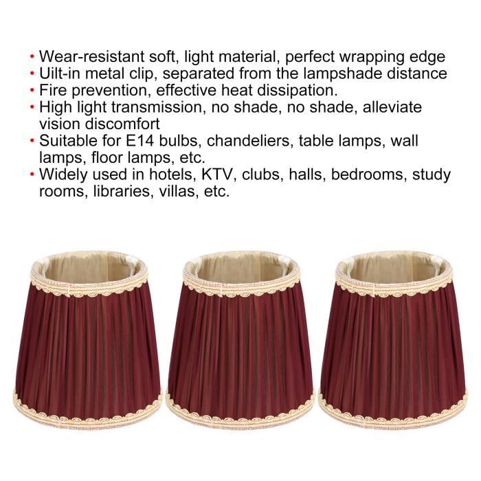 Abat-jour Brodé Fleur Vintage - Pour Lampe E27/E14, Décoration Maison, 23x23cm