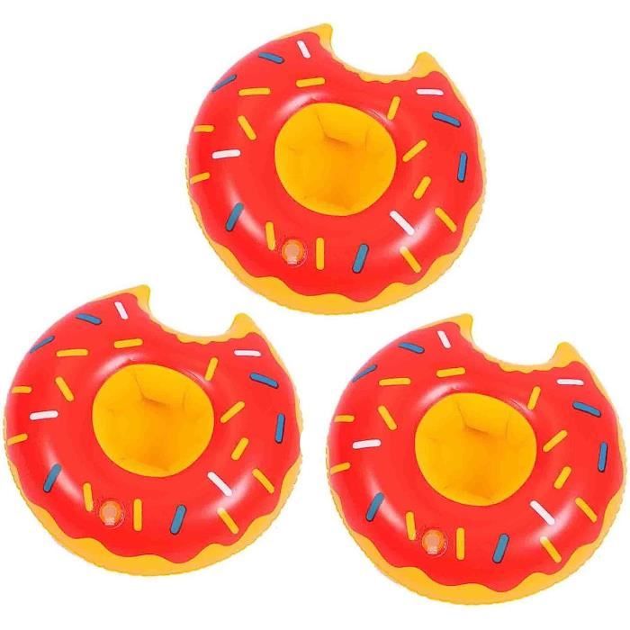 Lot De 4 Beignets Gonflables WOONEKY - Bouées Déco Pour Fête, Piscine, Anniversaire, Thème Donut