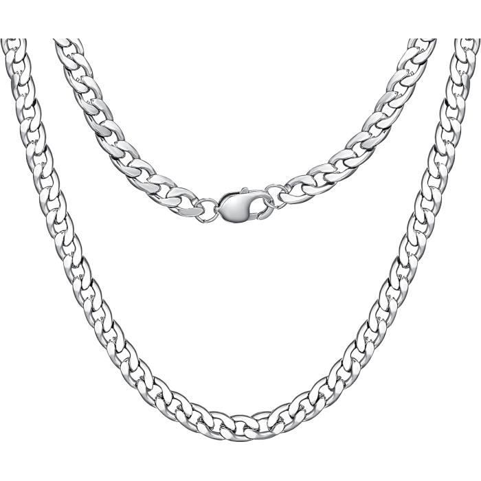 Collier Homme PROSTEEL Maille Anglaise - Acier Inoxydable Plaqué Or 18K, Longueurs 46 à 76 Cm