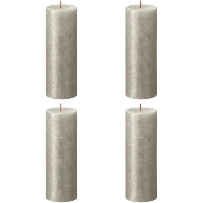 12 Bougies Pilier Champagne 24cm - Bougies Anti-Goutte Qualité Allemande ECA