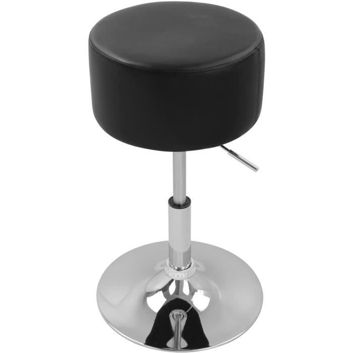 WOLTU Tabouret de Bar Réglable en Hauteur Tabouret de cuisine en Similicuir Capacité de Charge 100 kg Noir