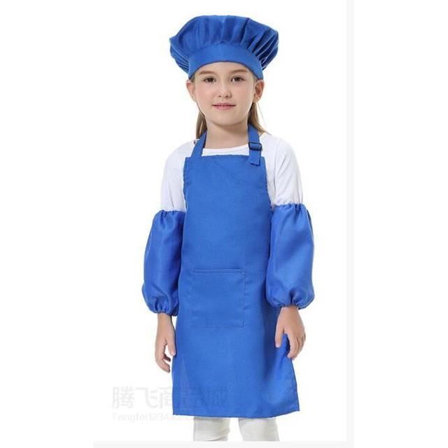 3 Set Tablier Enfant et Chapeau de Chef Ajustable Bambin