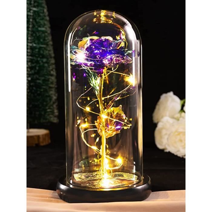 Décoration - G1270 - Tournesol dans un dôme en verre avec lumières LED