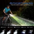 Éclairage Vélo, 4000mAh, Ensemble Lumière LED Puissante USB Rechargeable Etanche, 5 Modes Phare de Vélo,pour Cyclysme VTT, VTC etc-1