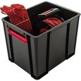 IRIS OHYAMA Boîte de rangement empilable avec couvercle - Multi Box - MBX-38- Plastique - Noir, rouge et transparent - 38 L-1