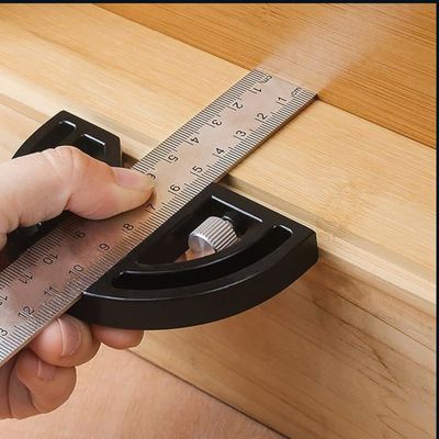 Règle De Bord Réglable Pour Menuisier - Outil Multi-angles Haute Précision | Graduations Pouces/cm, Acier Inoxydable - 10/15/20 Pouces - 6