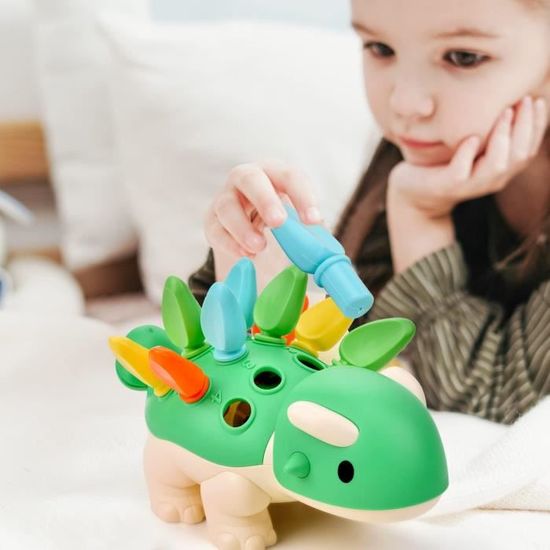 Jouet Bébé 1 An Pop-up Dinosaures - Montessori - Apprentissage Couleurs Et Causes - Sans Piles