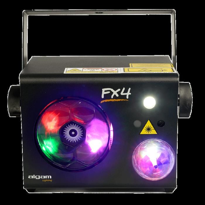 Projecteur Scène ALGAM LIGHTING FX-4, 4 En 1 : LED, Roue Gobos, Magic Ball, Stroboscope Et Laser