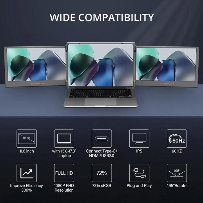 écran Portable Teamgee Écran Portable Teamgee 15,6" FHD IPS - Extension Ordinateur Plug & Play Mac/Windows Double Ecran Pc