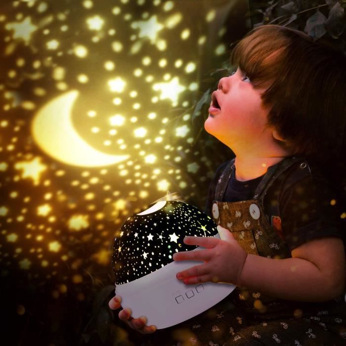 Fitsund Veilleuse Enfant Étoiles Projecteur, 360° Rotaon de Lampe