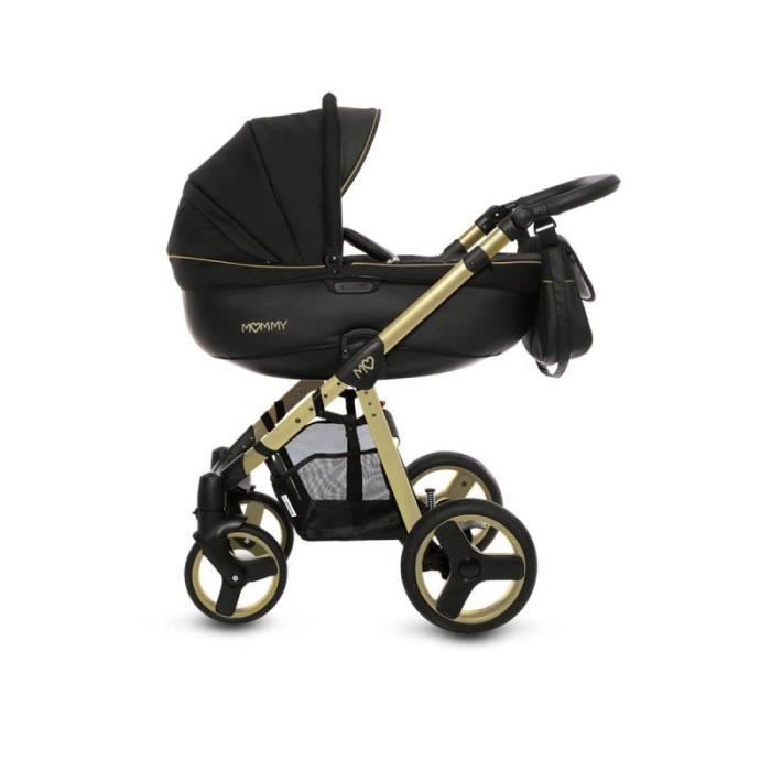 Poussette Trio Mommy Noir 4 roues pneumatiques L g re et