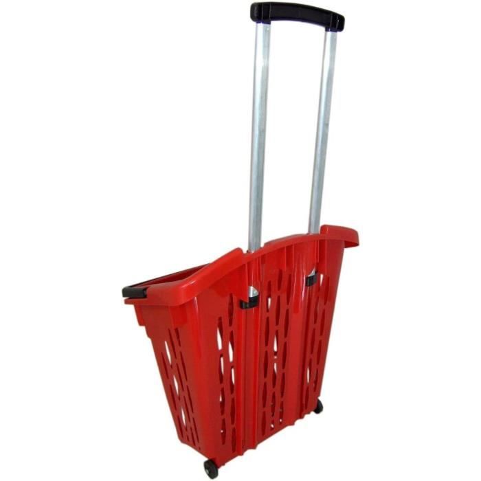 Trolley pour achats chariot d´achats shopper 40 litres différents couleurs corbeille d