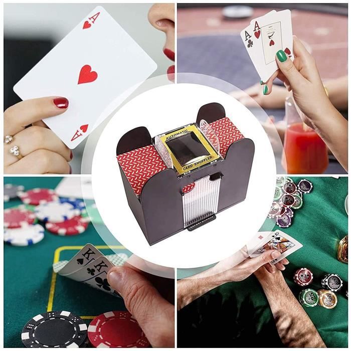 Mélangeur de cartes automatique à 6 jeux de cartes électriques à piles,  pour poker, rami et Blackjack, peut contenir jusqu'à 6 j449 - Cdiscount Jeux  - Jouets