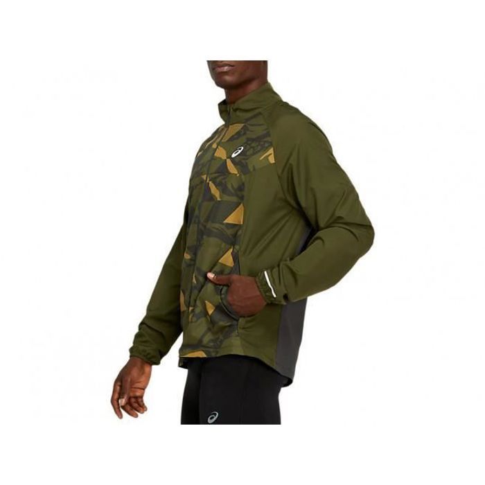 Veste de surv tement homme Asics FUTURE CAMO Kaki Manches longues Multisport
