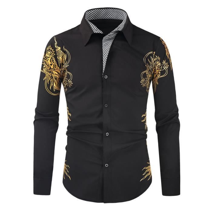 Chemise Homme Marque Noir Slim Manches Longues 100 Polyester Noir. Cdiscount Pret a Porter