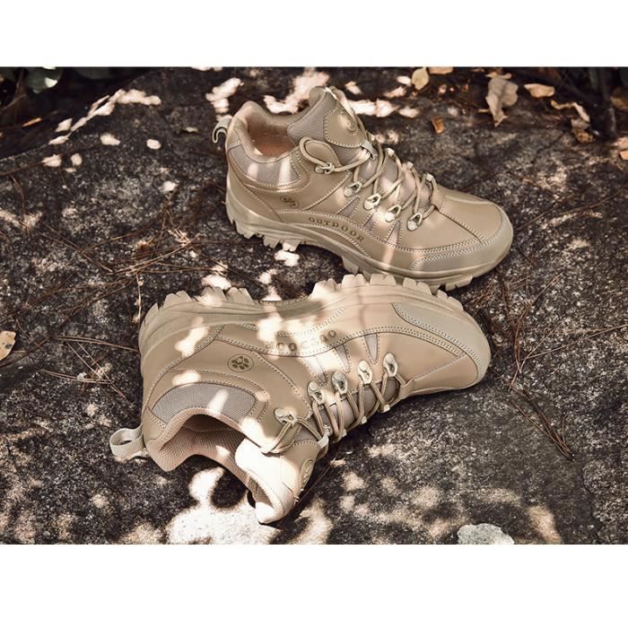 Ybberik Chaussures De Randonnée Homme Imperméables – Bottines Trekking Antidérapantes, Semelle Amorti Chocs, Cuir Suédé Outdoor