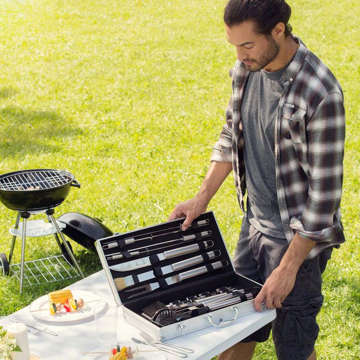 Mallette Ustensiles Barbecue BBQ Master Tools 18 pièces - Cdiscount Jardin