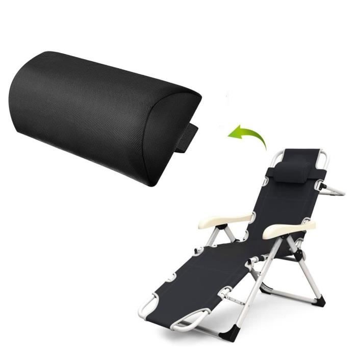 Oreiller Cervical Appui-tête Pour Chaise De Bureau - Mousse Mémoire, Amovible, Lavable, 24x18x30 Cm, Noir - 8