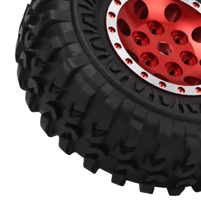 KINGCOO Lot 4 Pneus RC Caoutchouc 1.55″ Avec Jantes Beadlock – Pour Voiture Crawler 1/10 Axial D90 TF2 CC01