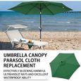 Toile de remplacement pour parasol - AUTREMENT - VERT 3M 6 côtes - Protection solaire UPF 30-2
