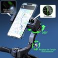 Support de téléphone portable multifonctionnel avec voyant d'avertissement et boussole, pour vélo, trottinette électrique, moto,-2