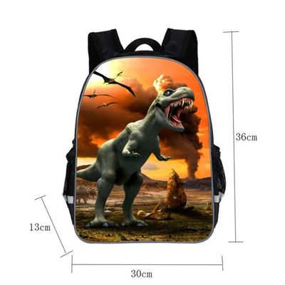 MCTNCT Sac à Dos Dinosaure Enfant 3-6 Ans – Bleu Canard & Jaune Moutarde, Imperméable, Léger 400g, Bretelles Réglables + Porte-Gourde