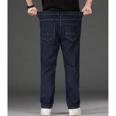Pantalon Jeans Homme Extensible Grande Taille - Ceinture Élastiquée Regular Fit