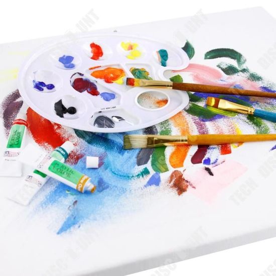 Palette de peinture acrylique en plastique épaissi pour enfants, peinture à  l'huile, gouache, art, bricolage