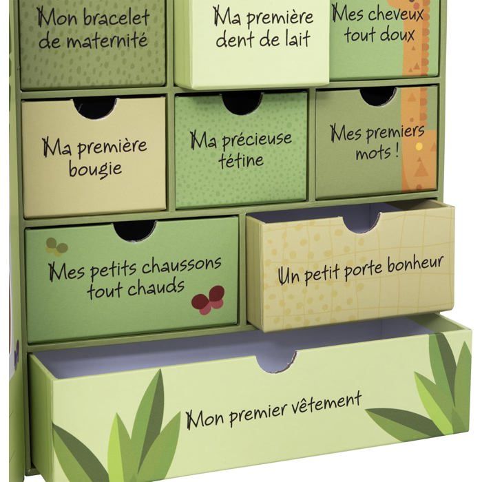 Coffret Naissance Atmosphera Forêt - 30,5 Cm - Avec 10 Tiroirs
