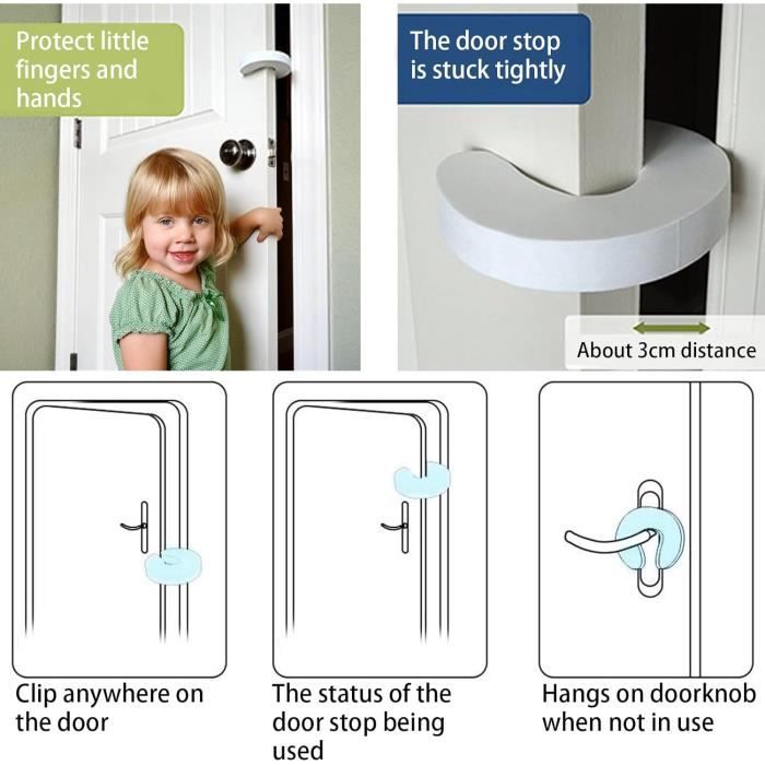 Blocs Porte Sécurité Bébé 6pcs - Anti-Pince Doigt Fenêtre Mousse EVA