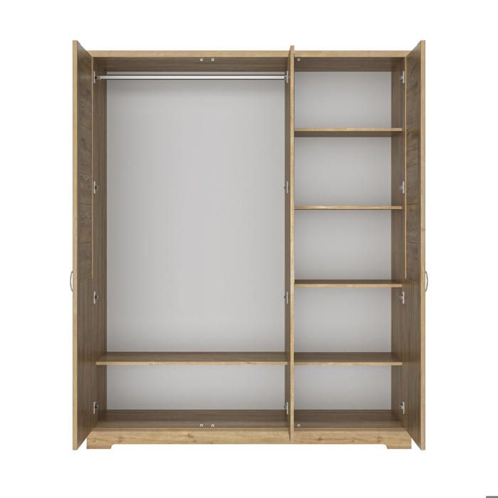 Armoire Gami Wanda 3 portes miroir châtaignier marron