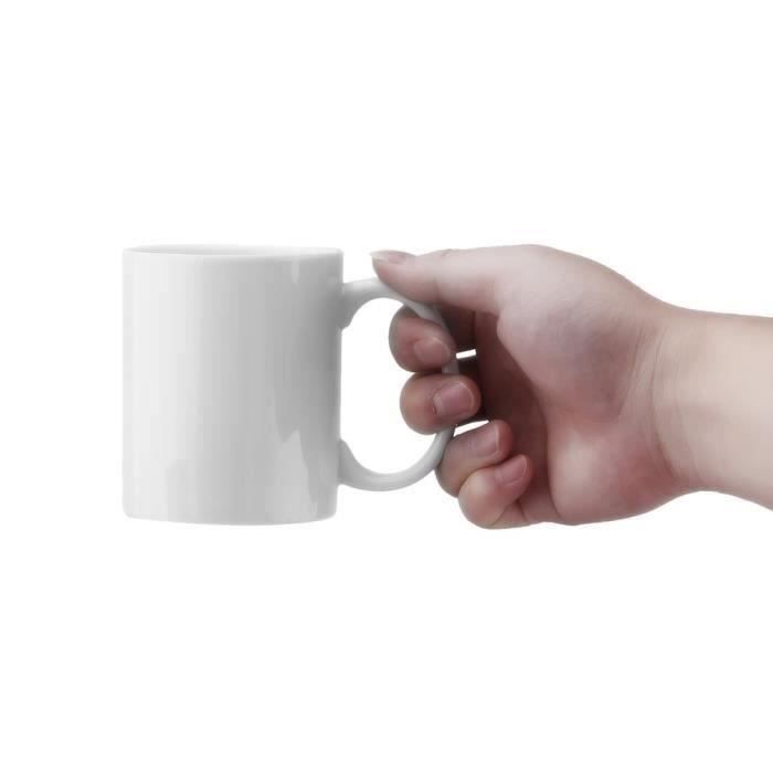 Fuck Mug Tasse 3D Drôle Créatif Doigt Médaillon Surprise au Fond de Tasse  En Céramique Poignée 9x8.8cm blanc