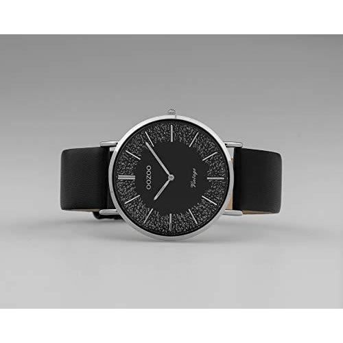Montre oozoo noire best sale femme