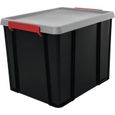 IRIS OHYAMA Boîte de rangement empilable avec couvercle - Multi Box - MBX-38- Plastique - Noir, rouge et transparent - 38 L-3