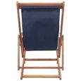 Chaise pliable avec cadre en bois - Bleu - 60 x 127 x 95 cm-3