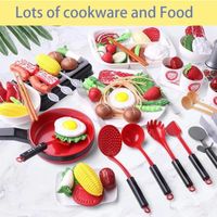 Enfants semblant cuisiner ensemble de jeu ustensiles de cuisine pots cuisine vai