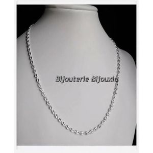 Collier grain de café 6x8mm - 45 à 60cm, argent 925 (poids 18 à 24g Collier grain de café 6x8mm - 45 à 60cm, argent 925 (poids 18 à 24g