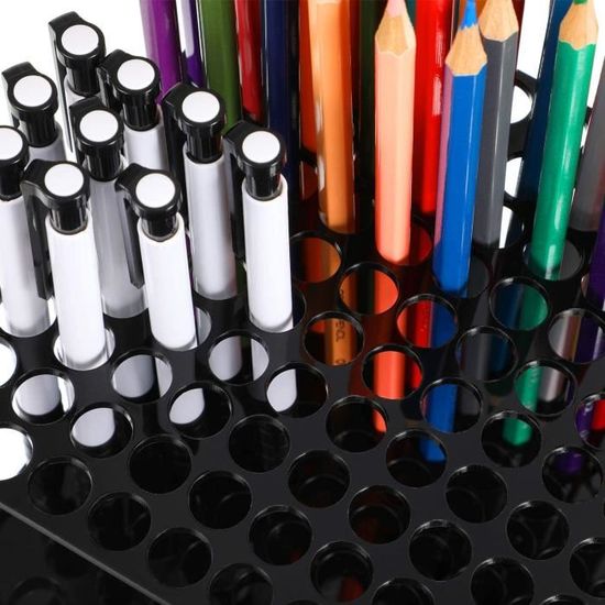 Yunhigh 96 Trous Stylo Crayon Peinture Pinceau Porte en Plastique présentoir de Bureau Organisateur de Stockage pour Gel stylos pinceaux Crayons de Couleur marqueurs 