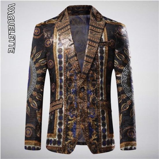 Veste Homme à Paillettes Dorées – Coupe Ajustée Brillante – Parfaite Pour Mariage, Fête, Soirée Ou Performance Scénique - 8