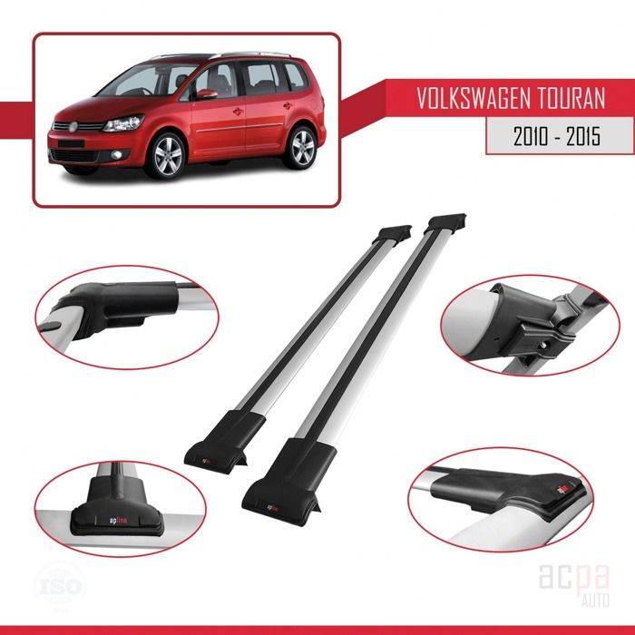 Compatible avec VW Touran 2015-2023 HOOK Barres de Toit Railing