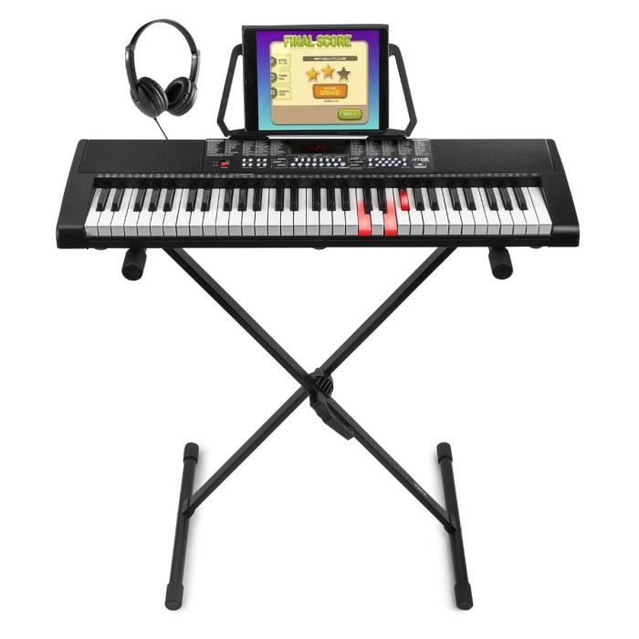 Max KB12P - Piano numérique 61 touches avec support pour clavier et casque  audio pour musicien confirmé - Cdiscount Instruments de musique